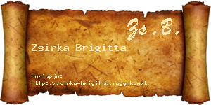 Zsirka Brigitta névjegykártya
